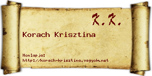 Korach Krisztina névjegykártya